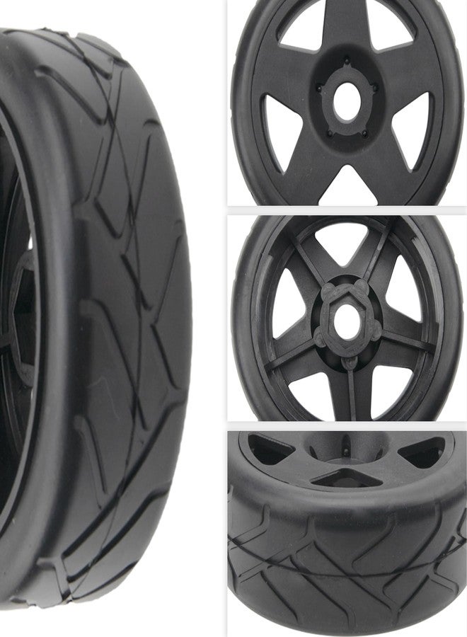 Vgoohobby 4Pack Vgoohobby 17mm RC Wheels and Tires 104mm 1/8 Off Road Buggy Rubber Street Tires Compatible with Arrma Typhon Talion 6S Redcat Tamiya HPI Losi Kyosho Hobao 1/8 RC Off Road Buggy (5 Spoke) - Image 3