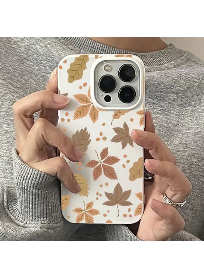 White Autumn Leaves Shockproof Case For iPhone 17 Pro Max 16E 15 14 Plus - Image 1