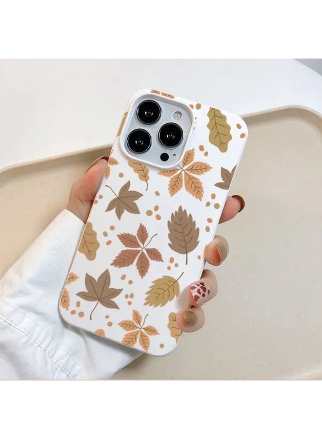 White Autumn Leaves Shockproof Case For iPhone 17 Pro Max 16E 15 14 Plus - Image 3