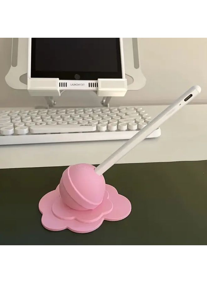 Yellow Apple Pencil Holder Portable Desk Organizer Cute Playful Design Perfect Gift - Image 1