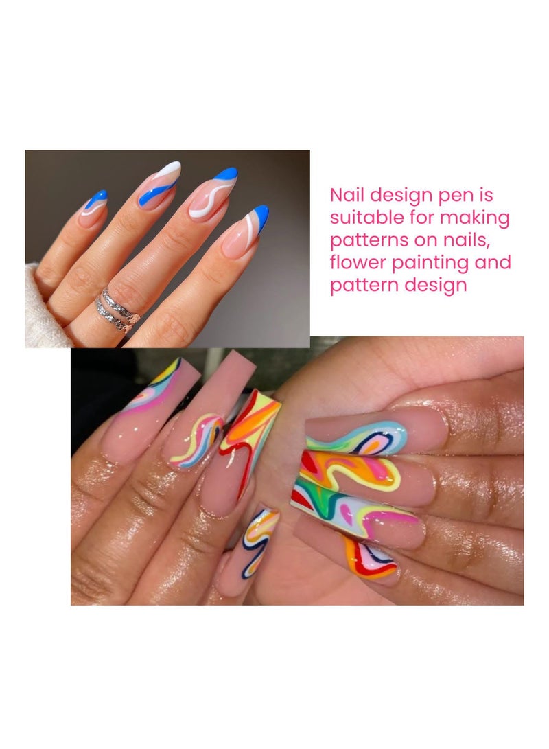 EELHOE Nail Polish Pens 4Pcs Vibrant Colors Smudge Pen For Nail Waterproof Nail Polish Pen For Nail Art DIY Drawing (2Set) - Image 3