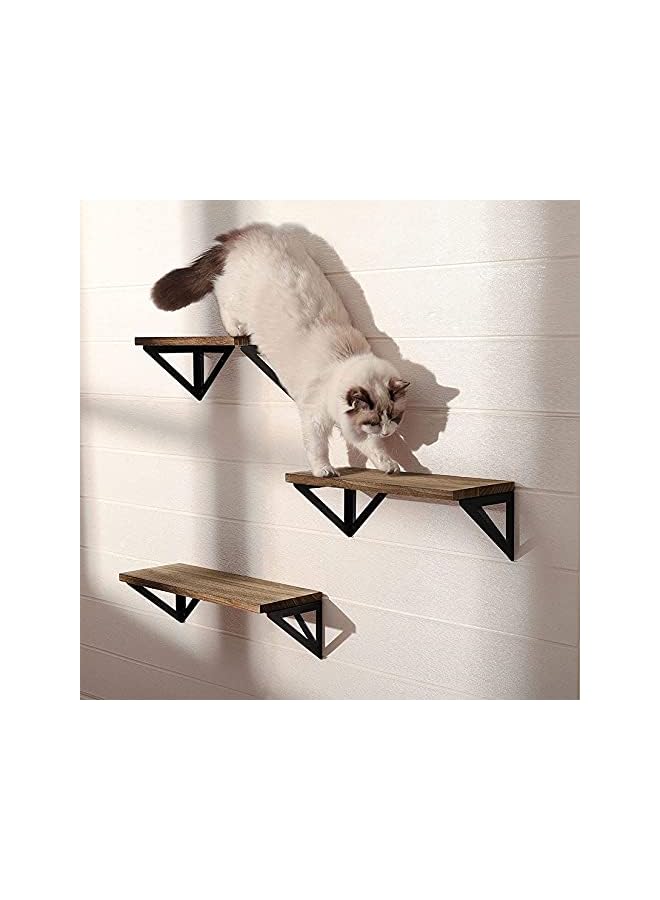 Zaboon Floating Shelves Wall Mounted Rustic Wood Wall Storage Shelves Set Of 3 Wood Wall Hanging Shelves For Bedroom Living Room Bathroom Kitchen Office Decor Wood Wall Shelf With 30Kg Load Capacity - Image 4