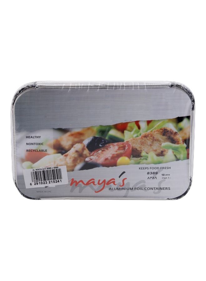 Maya's حاويات رقائق الألمنيوم، 10 قطع، 2X10 متوسطة