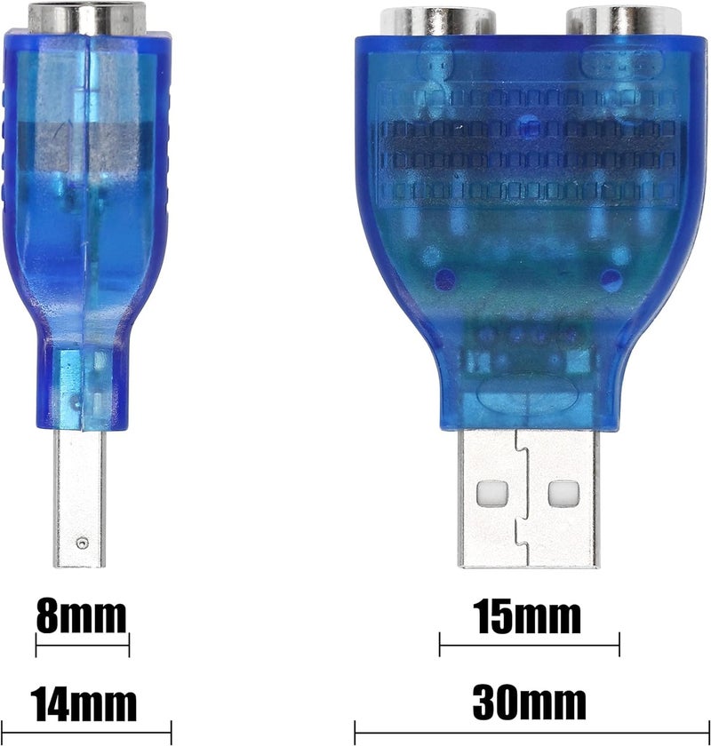 WiredCom USB to PS2 Adapter USB A Male to Dual PS/2 Female Converter Splitter for Mouse Keyboard - Image 4