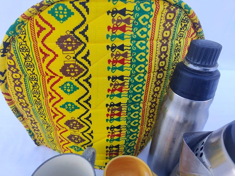 Malan Bai Mandala Tea Cozy Cover Hand Block Winter Tea Cozy Cotton Tea Kettle Warmer Pot Cover Hot Coffee Cover Handamde Kitchen Décor Brand: Malan Bai (Pattern 5) - Image 4