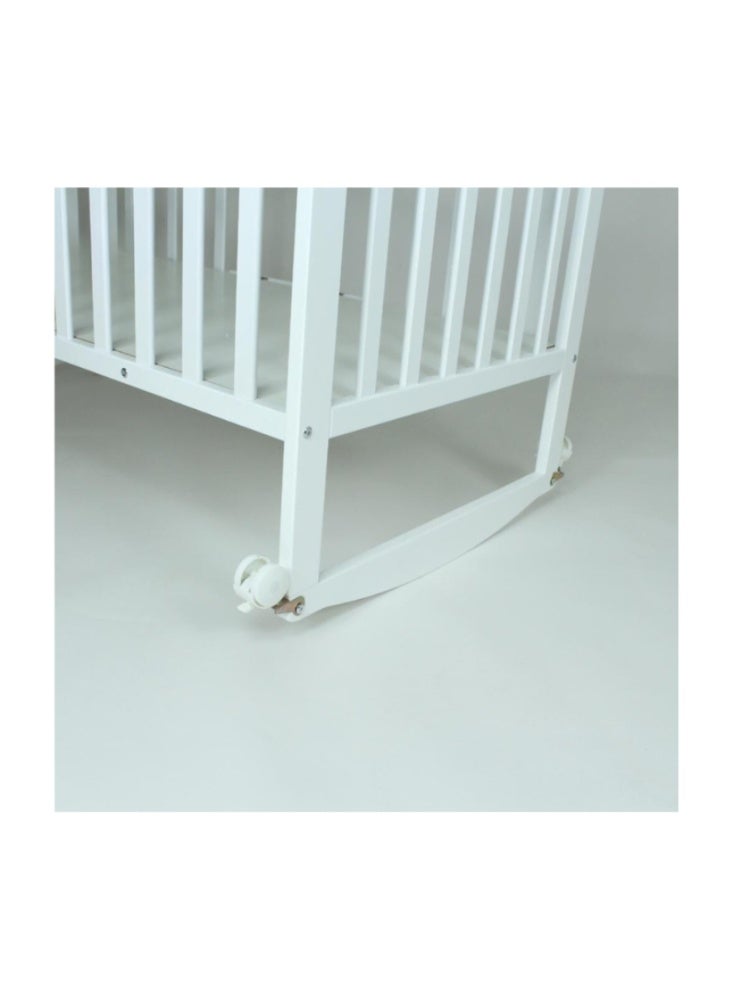 BABYCARA Wooden Babies Bed with Elegant Design With Iron Base 3 Heights and Mosquito Net High Quality Wood For 0-4 Years 120x60cm  - Image 3