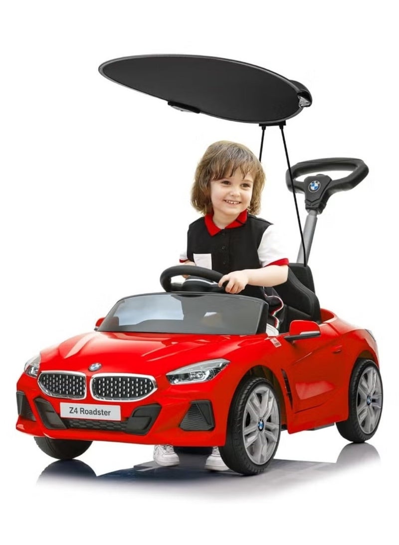 بي إم دبليو سيارة دفع للأطفال مع مظلة - أحمر - Image 1