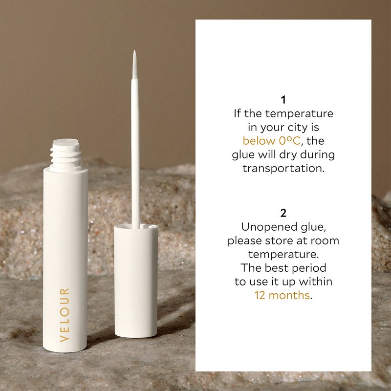Velour Strong Eyelash Glue â€“ Super Hold Vegan Lash Adhesive, Brush on Applicator â€“ Premium, Latex-Free Individual Bond for Strip Eyelash Extensions, False Lashes (White) - Image 5
