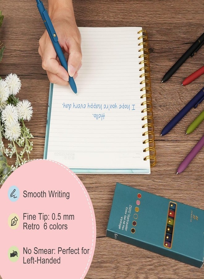 Ddaowanx أقلام جل ملونة من Ddaowanx، برأس دقيق قابل للسحب 0.5 مم، أقلام متعددة الألوان للكتابة والرسم، لوازم مدرسية، هدايا للمراهقين، هدايا للنساء (6 قطع - ألوان كلاسيكية) - Image 5