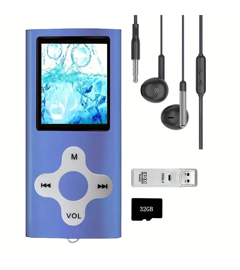 32GB MP3 MP4 Player With LCD Screen Built In Memory Card SD Card Slot Cable Earphone Jack Portable Media Player For Music Video E Books Pocket Sized Device Compatible Smartphones Green - Image 5
