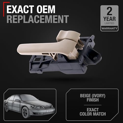 T1A Interior Front or Rear Passenger Door Handle Replacement Compatible with 19972001 Toyota Camry Beige Ivory Plastic OEM 69205AA010E0 80410 - Image 3