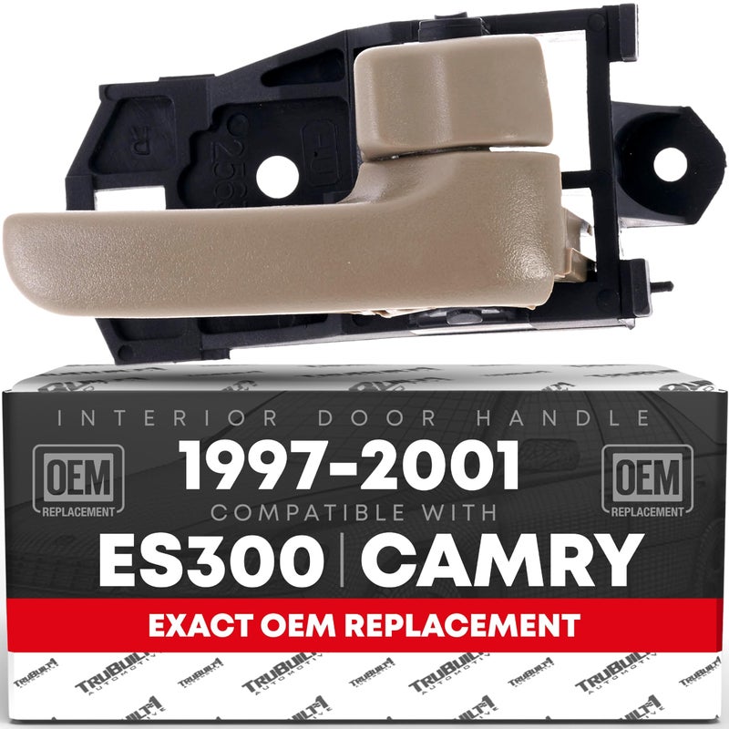 T1A Interior Front or Rear Passenger Door Handle Replacement Compatible with 19972001 Toyota Camry Beige Ivory Plastic OEM 69205AA010E0 80410 - Image 2