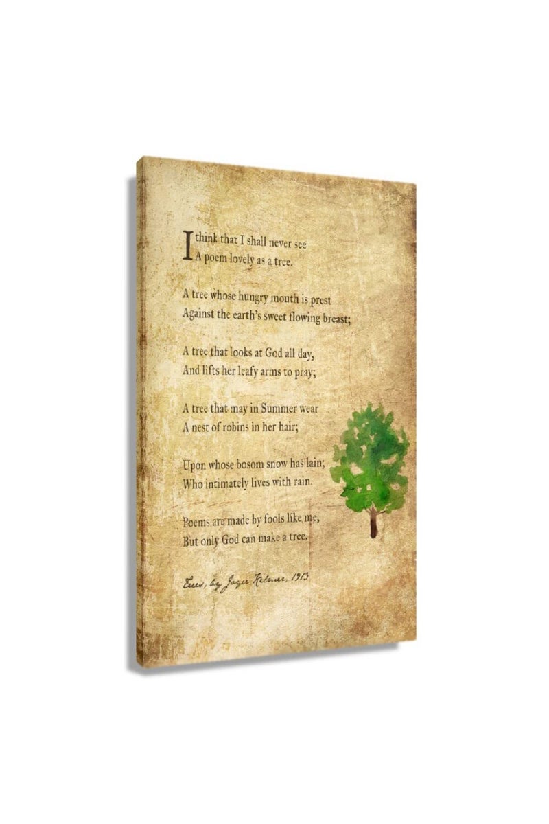 Busmko Trees Poem Quote Wall Art - Image 1