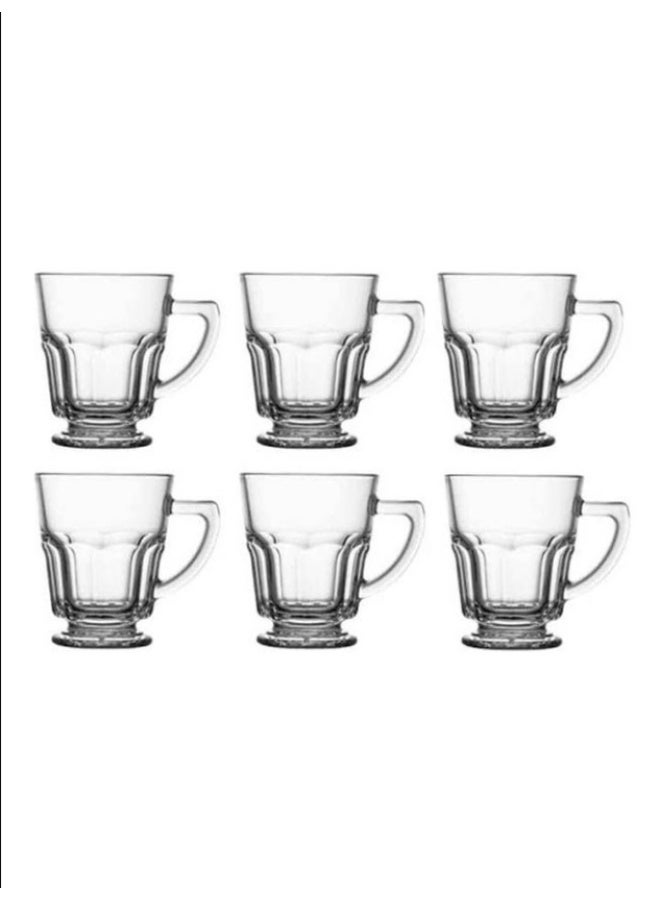 Premium Pasabahce Casablanca Tea Mugs Set Clear 270ml - Image 1