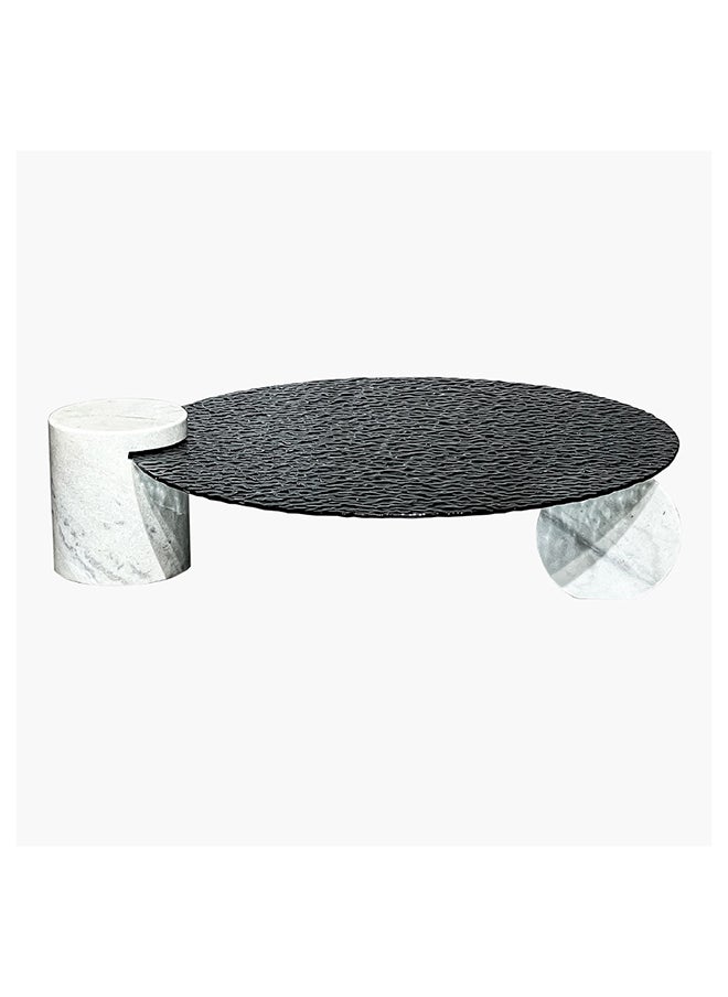 Delmon Glass Top with Marble Base Coffee Table 100 x 27 x 100 cm - pzsku/Z648CE658F9B67F5B765AZ/45/_/1721133077/67ec5df9-1b21-47f4-a63a-bbc5beeb6992