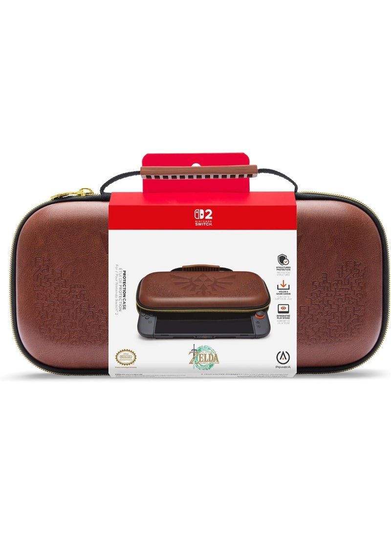 باور أيه PowerA Protection Case for Nintendo Switch 2 - Hyrule Crest, Officially Licensed, Protective Storage, Holds up to 9 Game Cards and 2 microSD Express Cards, Integrated Play Stand | 81315 - Image 2