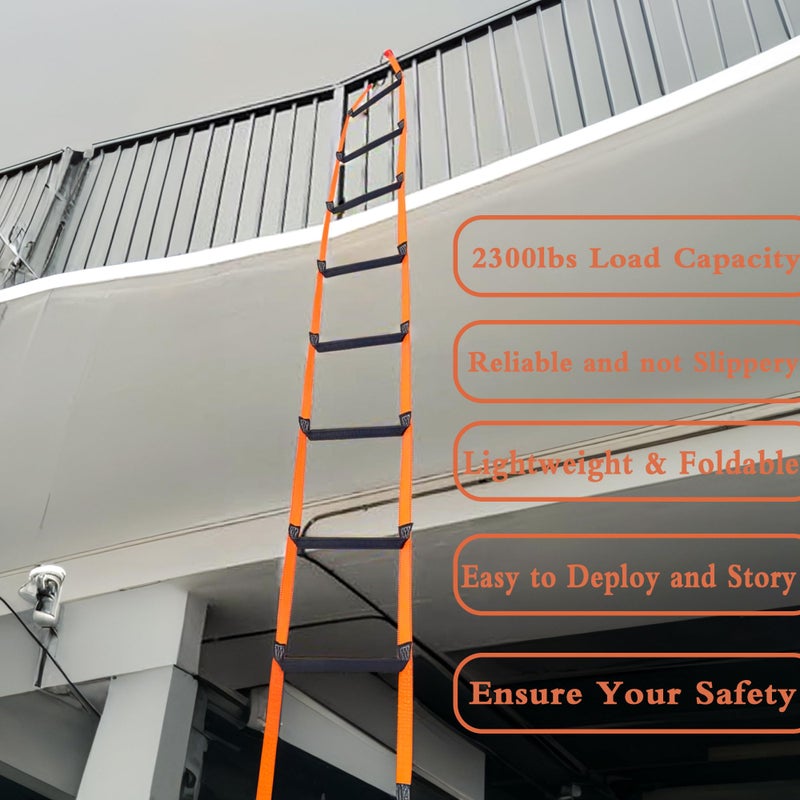 XXFBJNMD 13 Feet Fire Escape Ladder Emergency Fire Ladder for 2-3 Story Homes Reusable Portable Safety Ladders for Windows, Balconies and Sailboats, Kayaks and More - Image 2