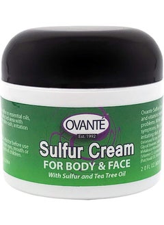 Ovante Sulfur Based Cream with White Sulfur, Tea-Tree Oil, & Zinc Oxide For Itchy Skin - 2.0 oz 