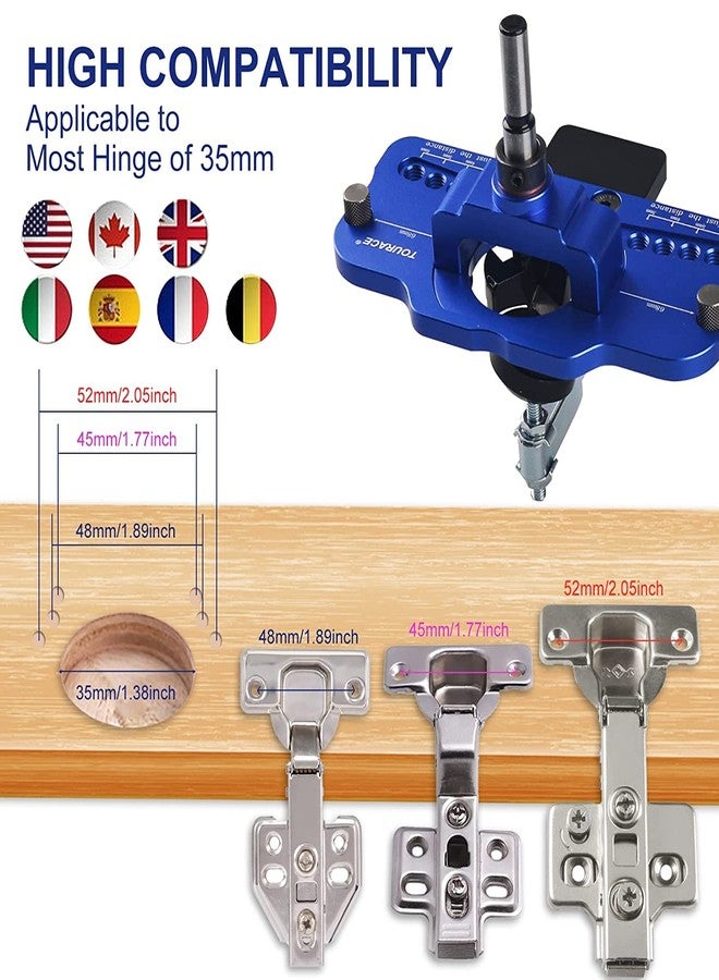 TOURACE Concealed Hinge Jig with Clamp,Made of Aluminum Alloy, Get Professional Results Every Time for Cabinet and Door Installation, 35MM Hole Drilling Guide Locator Suitable for American&European - Image 2