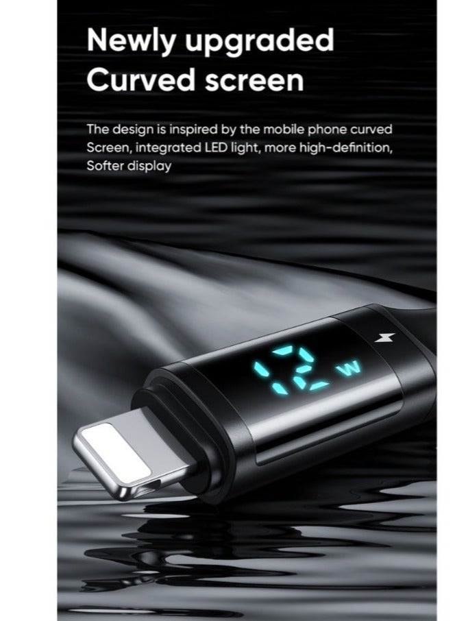 Mcdodo iPhone Lightning Fast Charging Cable With Digital Display 1.2m – USB to Lightning Data Cable for iPhone 14 13 12 11, iPad, iOS Devices – Smart Charging Black - Image 4