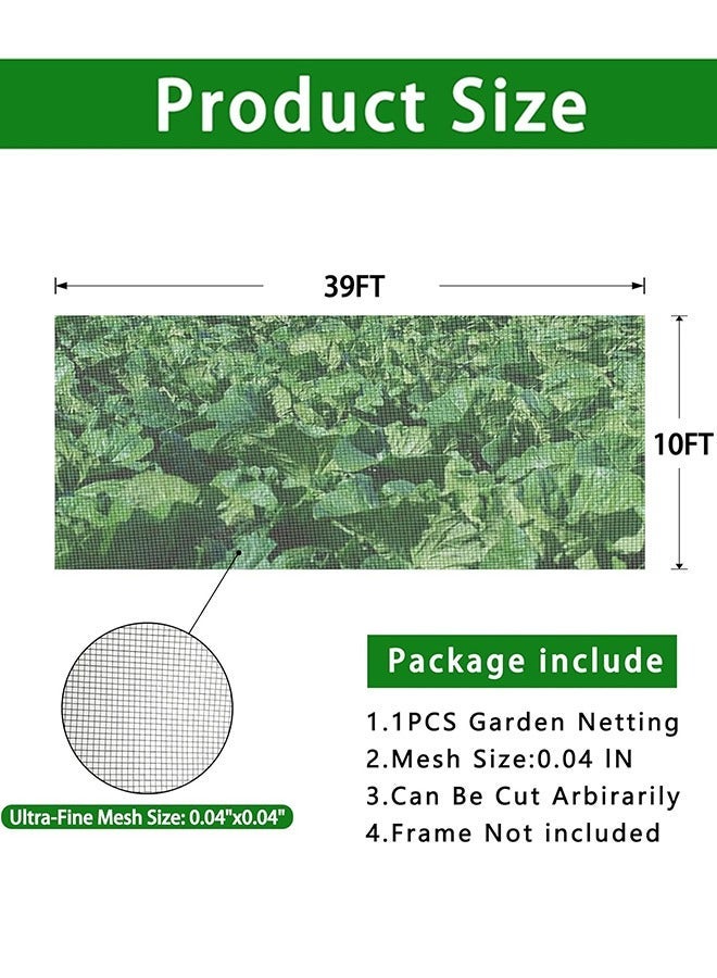 Sweet Life 10×39FT Thickened Black Nano PPT Garden Netting Mesh, Plant Covers Protection Ultra Fine Net for Vegetable Fruits Flowers Crops from Insect Pest Bug Birds Eating, 30% Shade Rate, Reusable &  Durable - Image 2