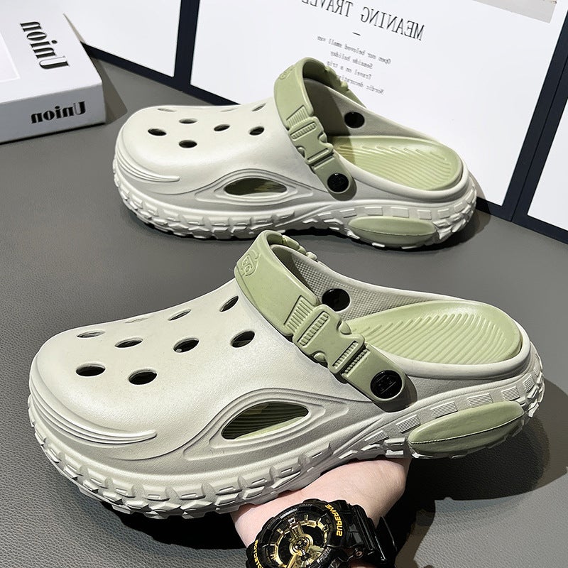 Plus-Size 2026 Spring New Style Closed-Toe Slippers For Men And Women, Outdoor Eva Sandals With A Soft Feel, Beach Shoes - Image 1