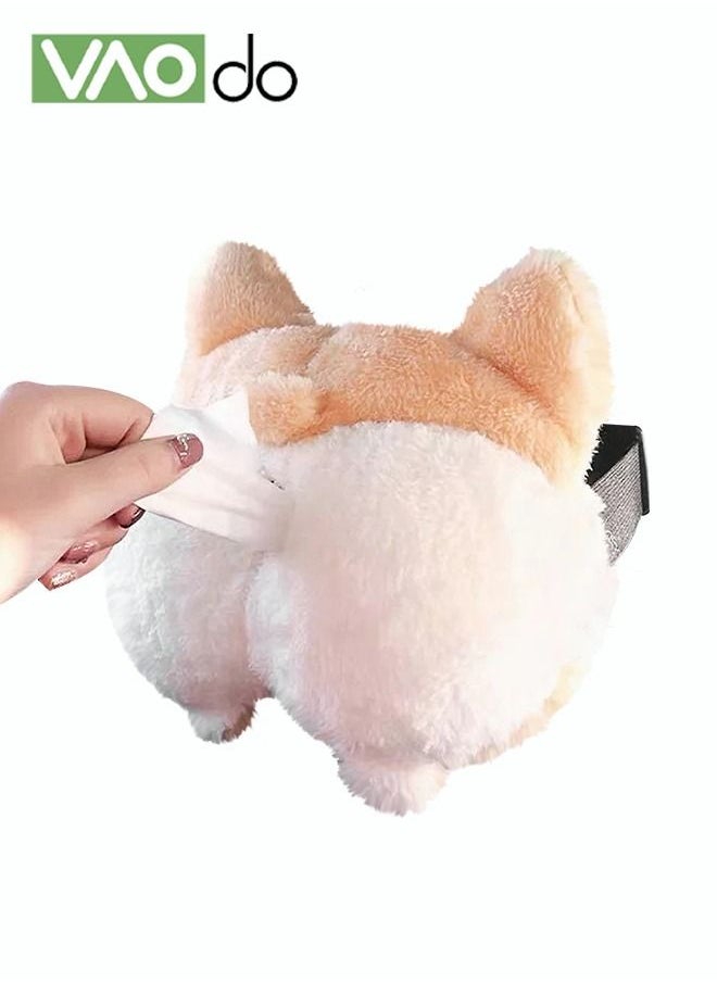 VAOdo - Cartoon Car Tissue Holder Hanging Plush Car Decoration Seat Back Draw Tissue Box Bathroom Hanging Tissue Box Holder Suitable For Living Room Bedroom Car - Image 1