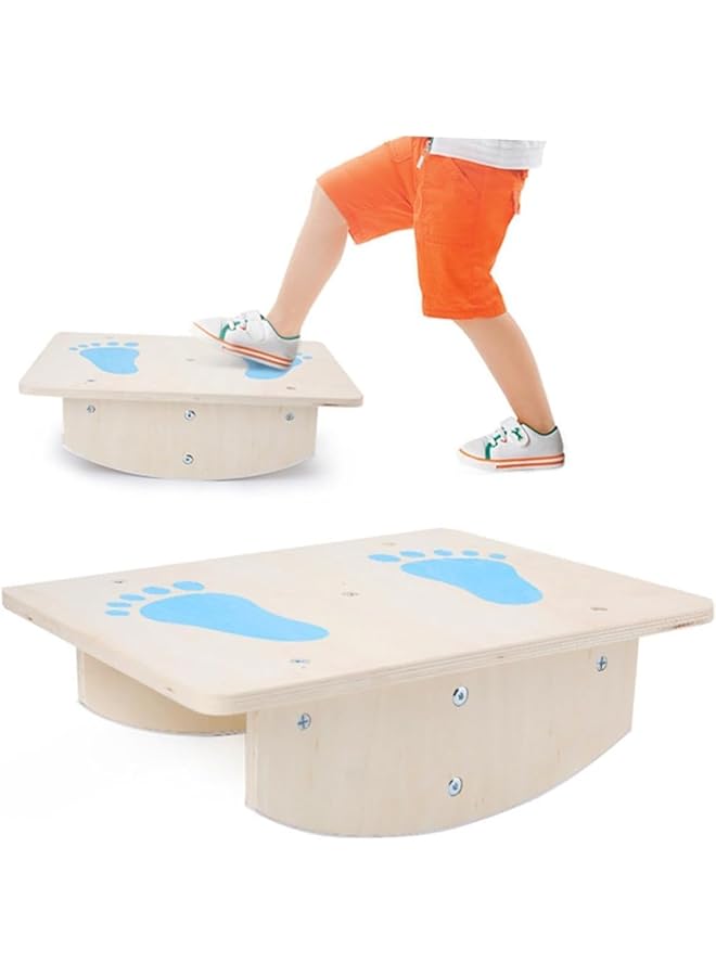 PROMASS 1Pc Kids Outdoor Sports Toy Game Kids Learning Toys Kids Wooden Balance Board Office Balance Board Wooden Wobble Board Wooden Rocker Board Fitness Pearlescent - Image 1