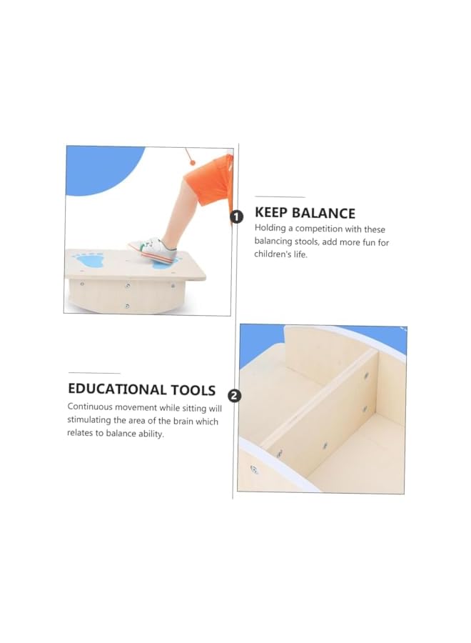 PROMASS 1Pc Kids Outdoor Sports Toy Game Kids Learning Toys Kids Wooden Balance Board Office Balance Board Wooden Wobble Board Wooden Rocker Board Fitness Pearlescent - Image 3