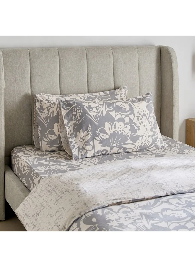 Home Box Aurora Heya 3-Piece Printed Cotton Twin Duvet Quilt Cover Set 220 x 150 cm