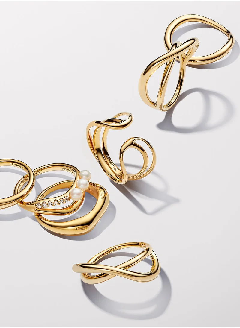 PANDORA Triple Band 14K Gold-Plated Open Ring