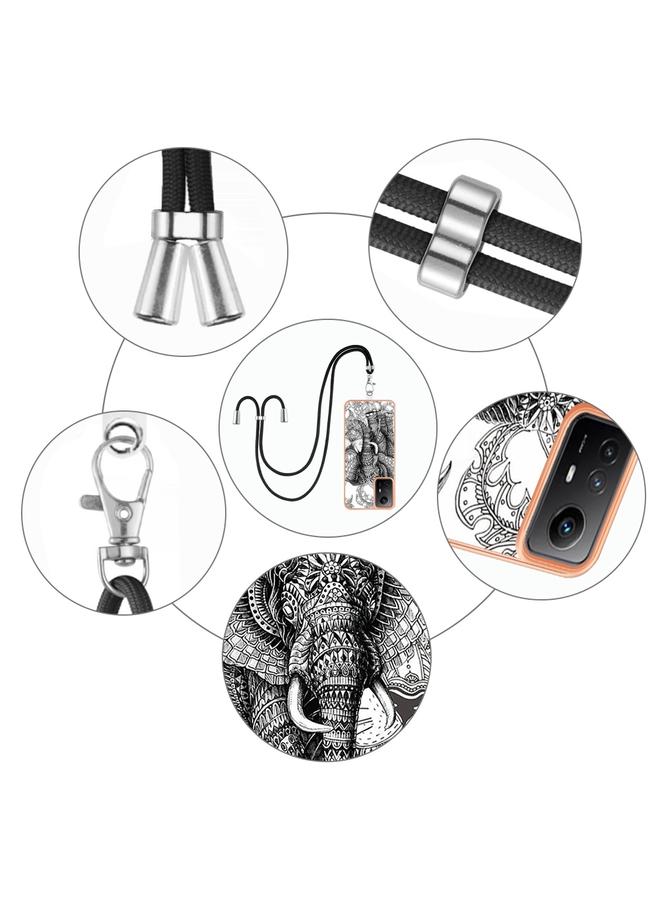 erorex Case For Xiaomi Redmi Note 12S 4G Electroplating Dual-side IMD Phone Case with Lanyard - Image 4