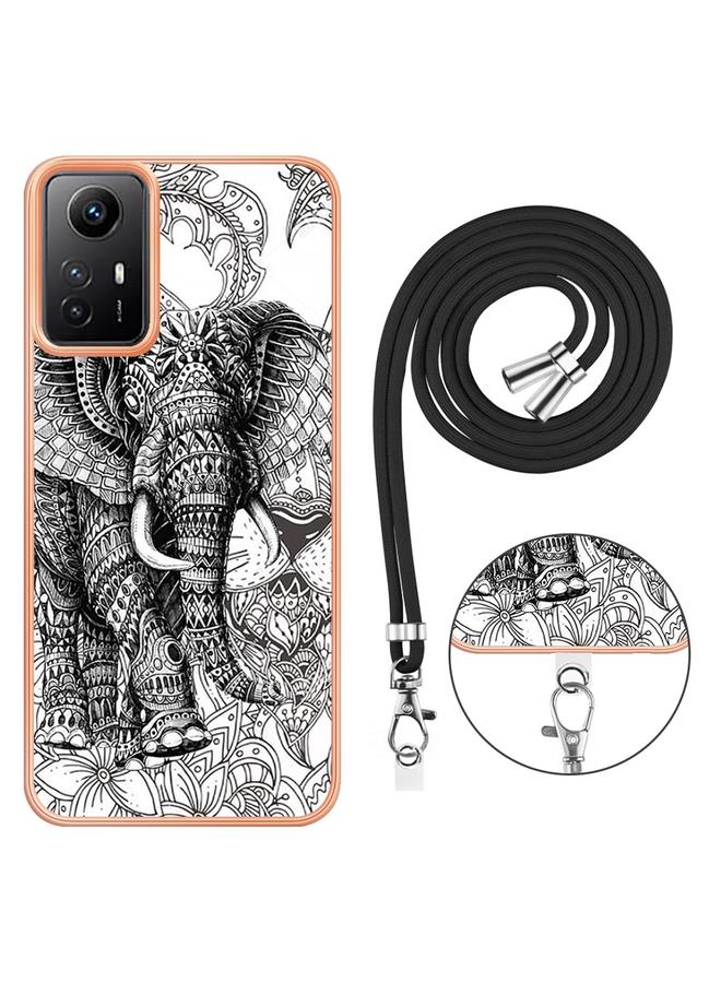 erorex Case For Xiaomi Redmi Note 12S 4G Electroplating Dual-side IMD Phone Case with Lanyard - Image 3