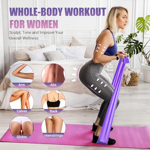 Wearslim® Professional Resistance Loop Bands for Legs and Butt | Elastic Exercise Band Set for Women | Best Resistant Workout Loops for Booty, Glute, Leg & Thigh Exercising (1.5 Meter Purple) - Image 4