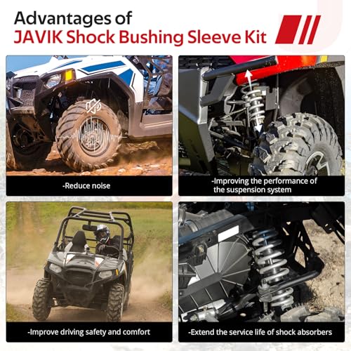 JAVIK Front & Rear Shock Bushing Sleeve Kit for Polaris Ranger 1000/900/800/Diesel RZR 800/570 Sportsman 1000/850/550 Scrambler 850 PRO-XD - Image 5