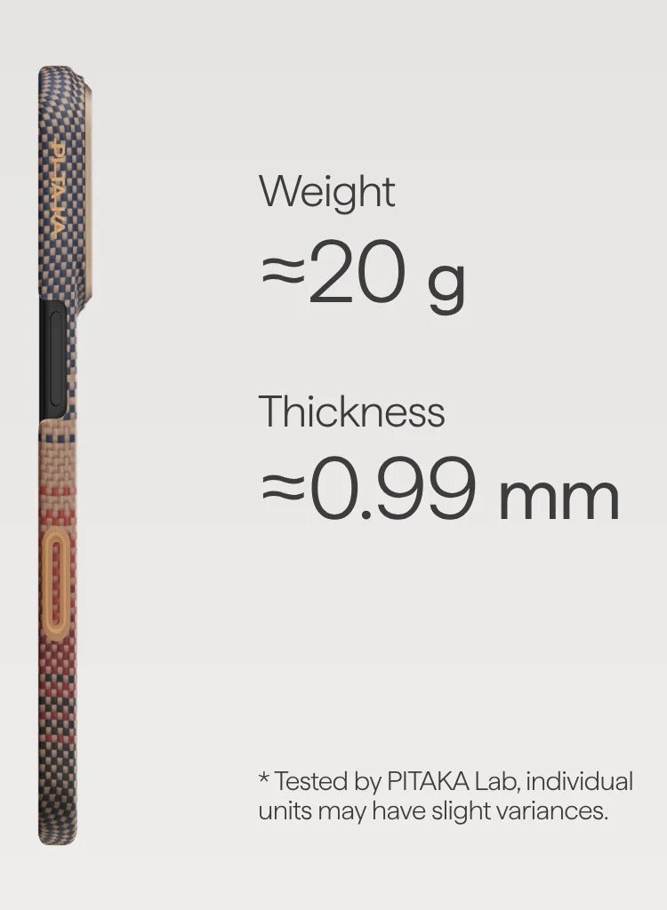 بيتاكا جراب نحيف للغاية لهاتف iPhone 17 Pro / لمسة PitaTap سلسة / تصميم خفيف الوزن / سهل التركيب / غطاء خلفي - غروب الشمس - Image 3