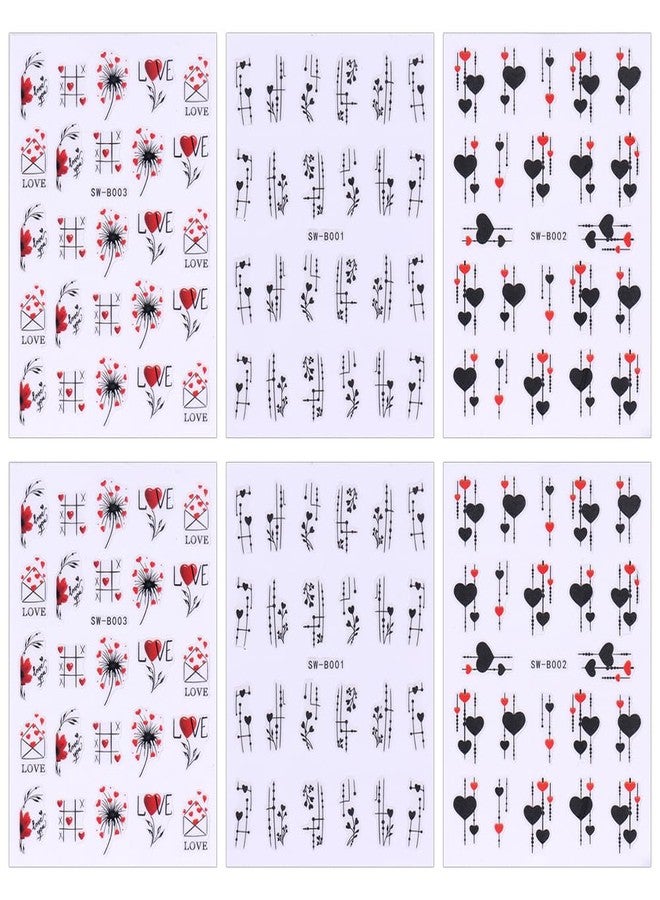 JALIYA 3D Sweet Heart Nail Stickers for Nail Art Geometric Lines Heart Nail Decals Valentine Nail Art Stickers for Nail Designs Valentines Envelope Heart Stickers for Nails Design Sticker Nails for Women - Image 2