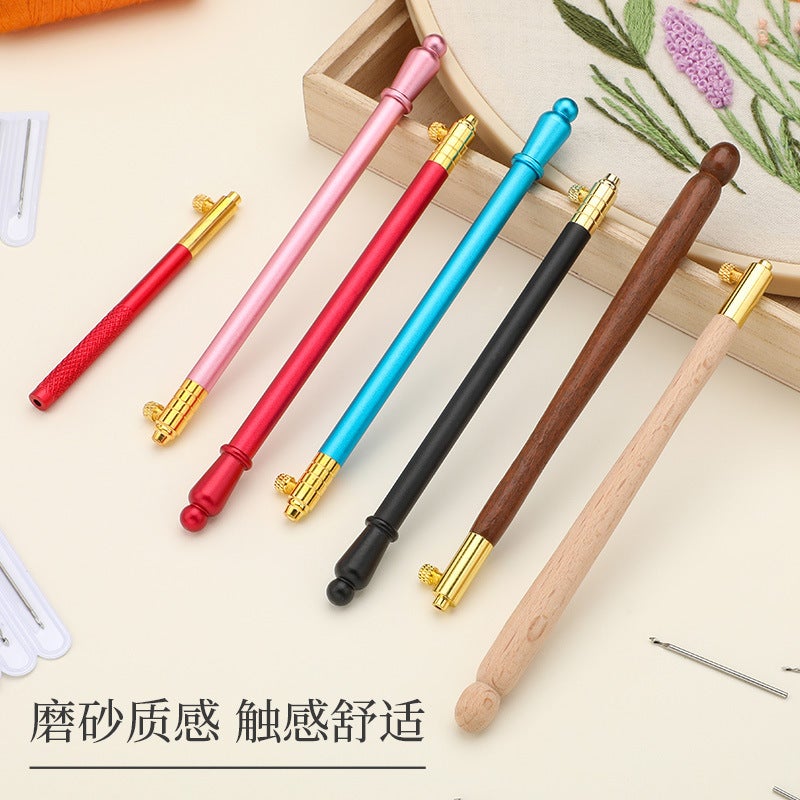 French Embroidery Crochet Knitting Reverse Embroidery Tool Diy Hand Cross Stitch Material Wrap Cotton Thread Wool Hook Needle 3 Needles - Image 3