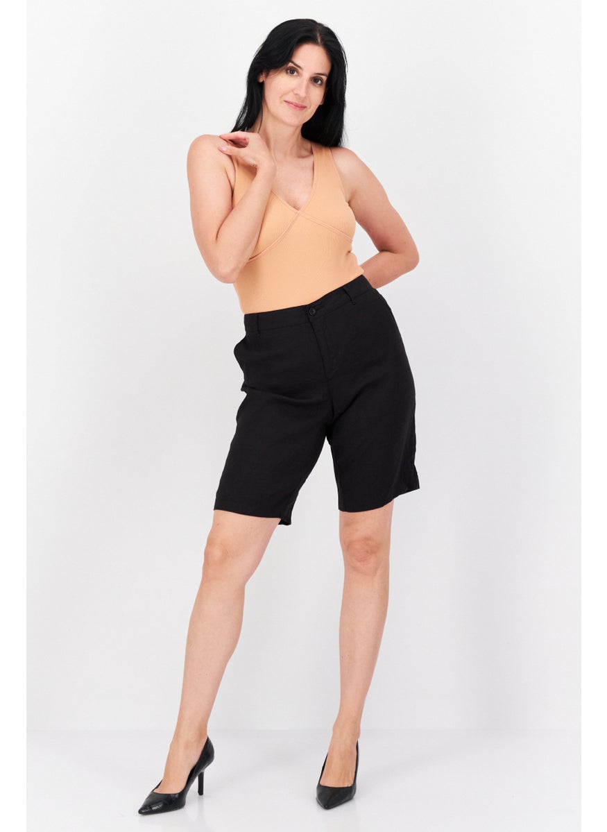 NYDJ - Women Plain Basic Short, Black - Image 1