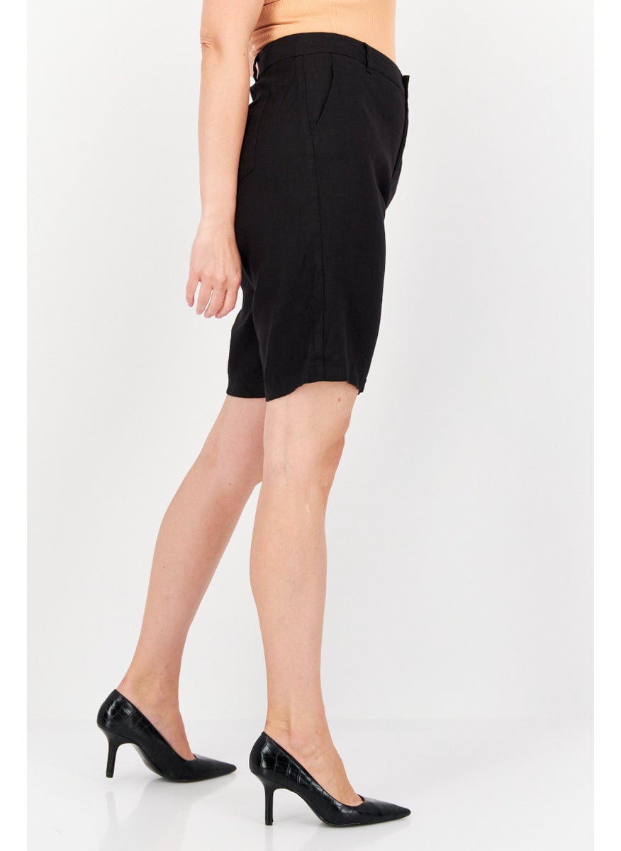 NYDJ - Women Plain Basic Short, Black - Image 1
