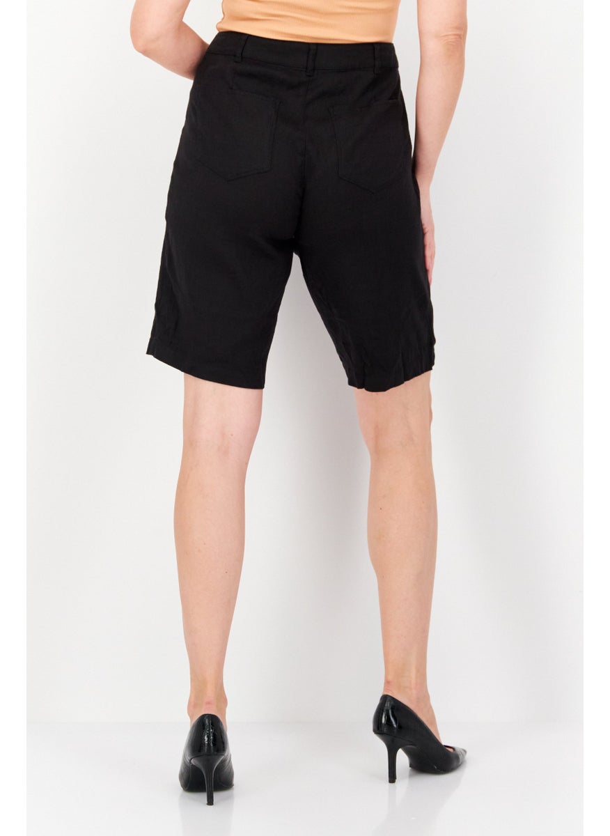 NYDJ - Women Plain Basic Short, Black - Image 1