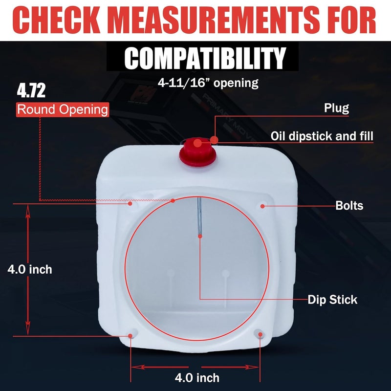 Primary Mover Store 8 Quart Poly Hydraulic Replacement Reservoir – Poly Tank and Hydraulic Oil Tank for Power Units, Dump Trucks, Trailers, RVs and Boats - Image 3
