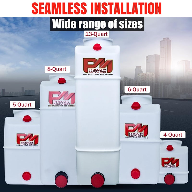 Primary Mover Store 8 Quart Poly Hydraulic Replacement Reservoir – Poly Tank and Hydraulic Oil Tank for Power Units, Dump Trucks, Trailers, RVs and Boats - Image 4
