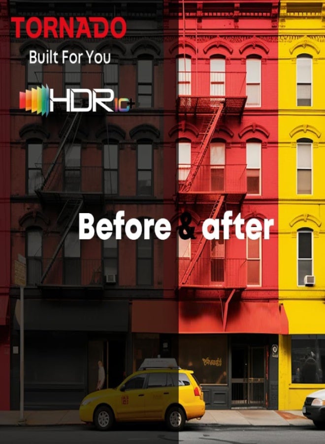 تورنيدو تورنادو 65 بوصة تلفاز ذكي أندرويد UHD 4K دولبي ديجيتال بلس، وضع الألعاب بلس، حركة سلسة، وضع رياضي بالذكاء الاصطناعي، تحكم صوتي، مشاركة الشاشة، يوتيوب، نتفليكس، ديزني+، شاهد وأنغامي - Image 2