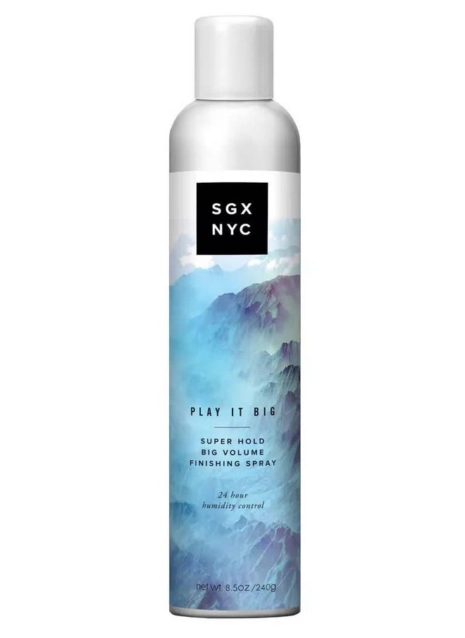 SGX NYC Play It Big Volumizing Finishing Hair Spray Long Lasting Hair Spray With Anti Frizz Finish Paraben Free With Coconut Oil 8.5 Oz 