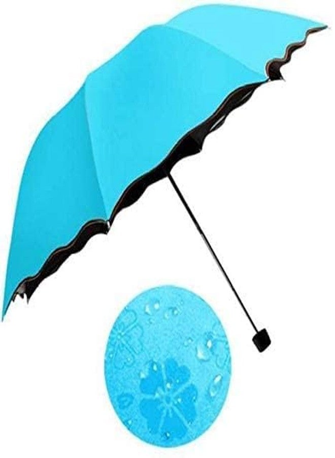 Packcy Magic Color Changing Umbrella - UV Proof 3 Fold Automatic Open & Close | High Wind Resistant Water Reactive Blossom Print for Sun Rain Fancy Luxury Men, Women Kids - Image 3