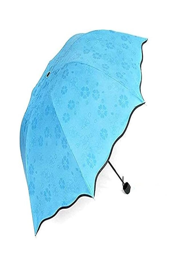 Packcy Magic Color Changing Umbrella - UV Proof 3 Fold Automatic Open & Close | High Wind Resistant Water Reactive Blossom Print for Sun Rain Fancy Luxury Men, Women Kids - Image 1