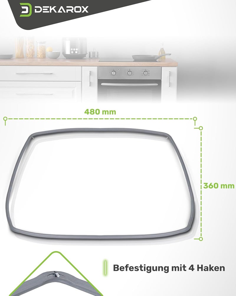 Dekarox ختم باب 480 × 360 مم شامل 4 خطافات متوافق مع Miele Imperial Quelle 6432220 للفرن والموقد - Image 2