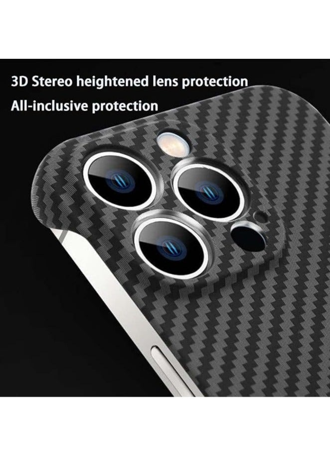general Carbon Fiber Textured Frameless Phone Case for iPhone 16ProMax/16Pro/16Plus/16, Mag-Safe, Military-Grade Anti-Drop Bezel-less Phone Case - Image 3