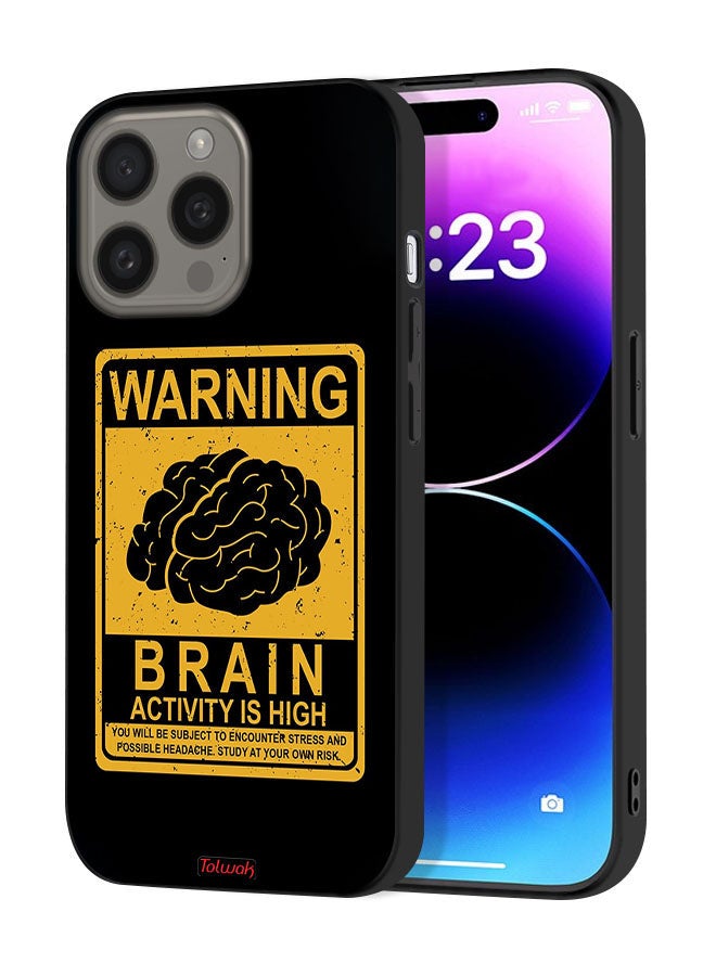 Tolwak Apple iPhone 15 Pro Protective Case Cover Warning Brain Activity Is High - Image 1